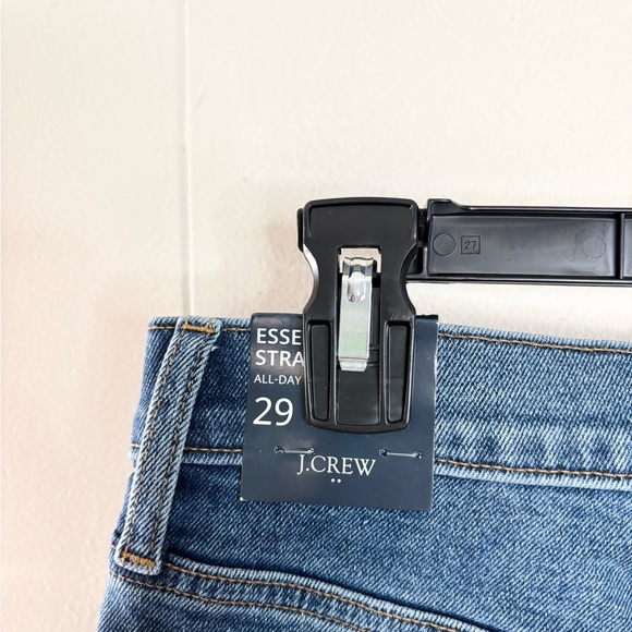 J Crew essential straight high rise dark wash raw hem jeans size 29 new - Picture 8 of 12